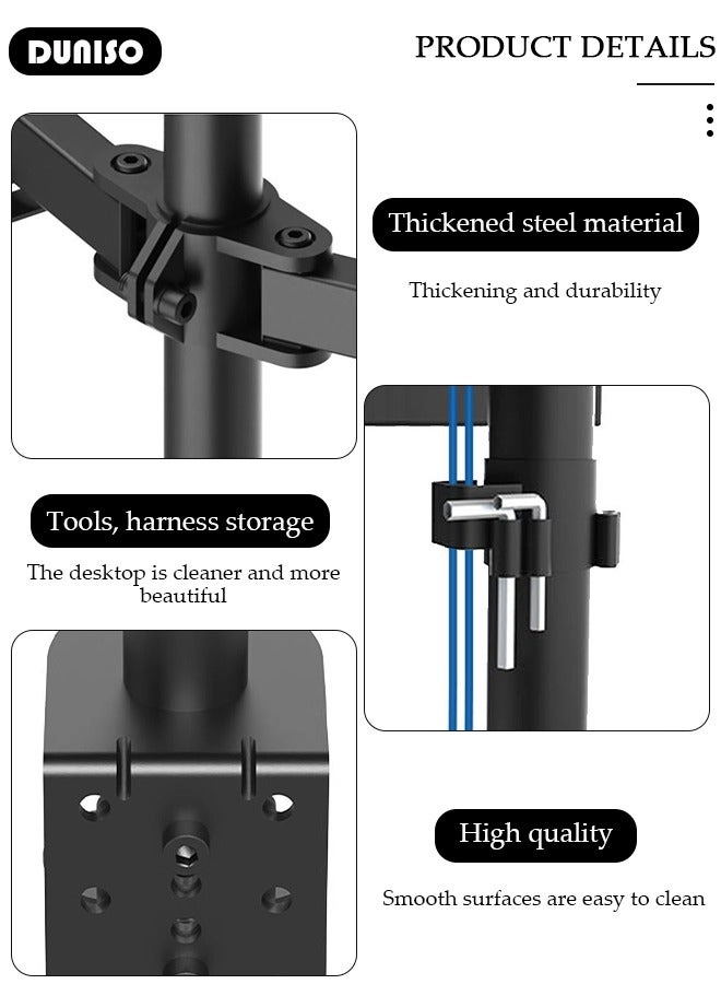 Dual Monitor Arm - 2 13-27 inch 75x75 mm 100x100 mm