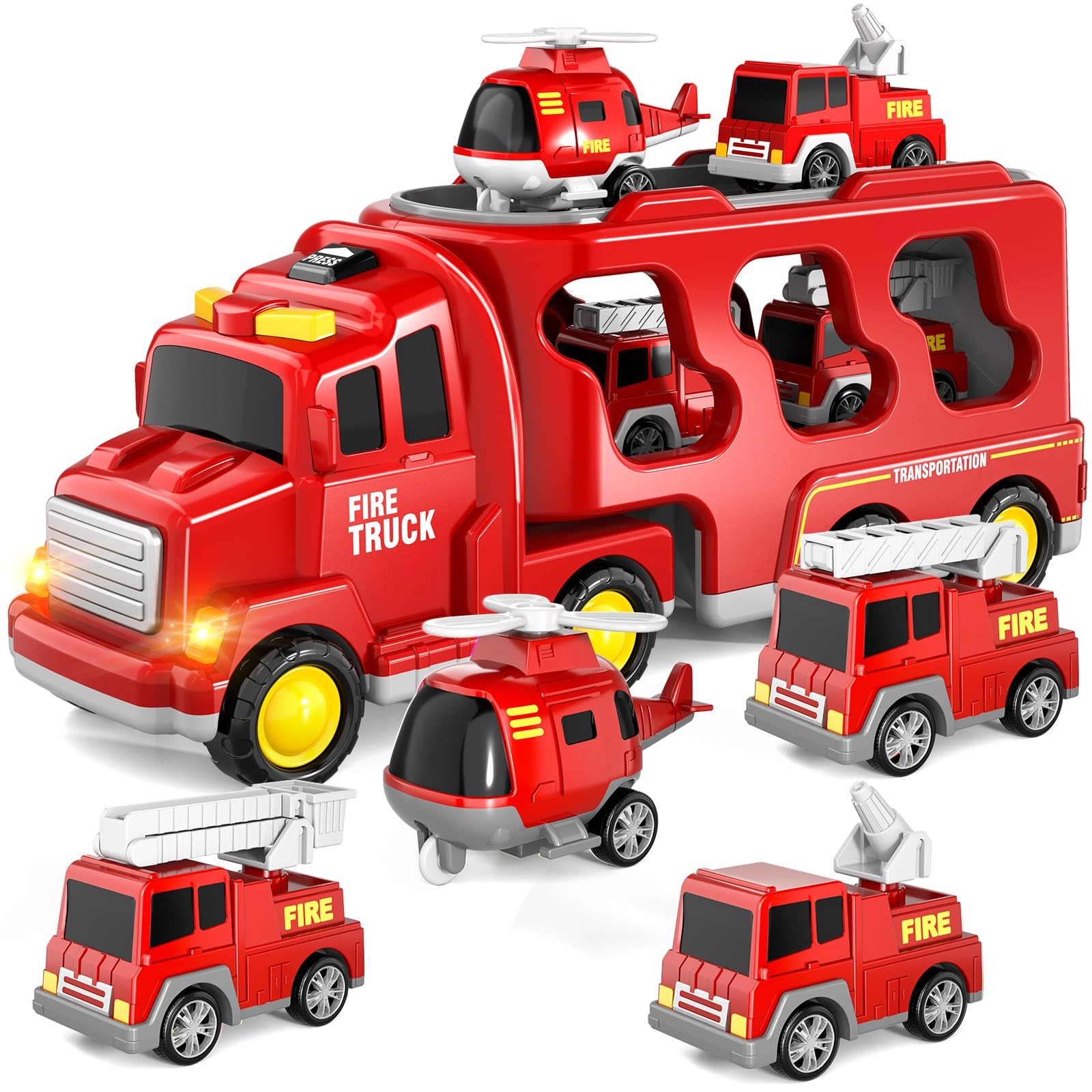 BLmukce 5 in 1 Fire Truck Toys Set - 5 pcs