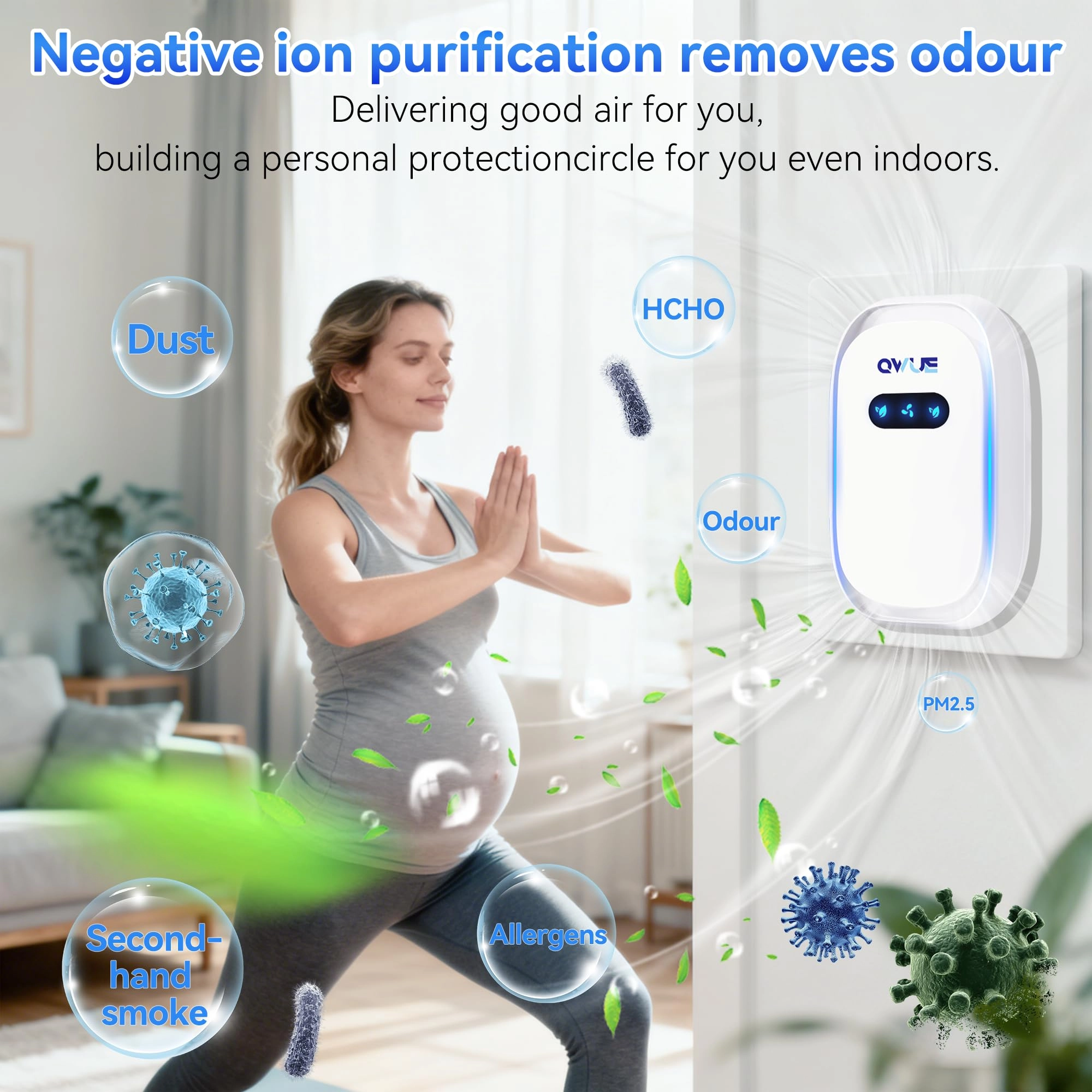 Mini Ionic Air Purifier - Plug in Filter-Free 20dB