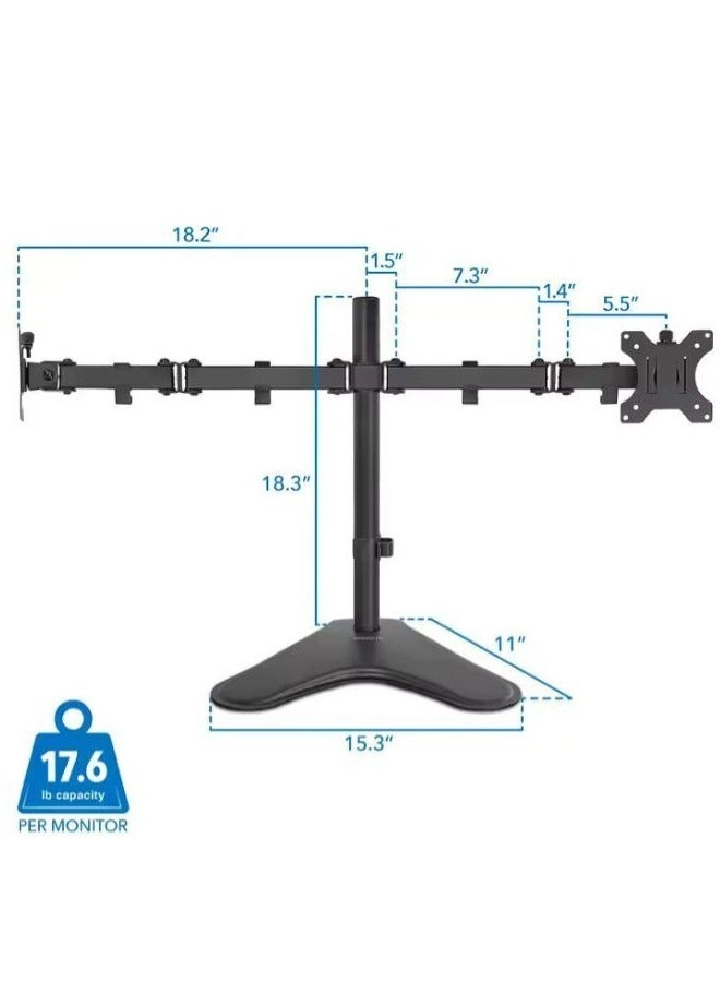 Double Arm Desk Stand - two 17 to 32 inch 75x75mm 100x100mm