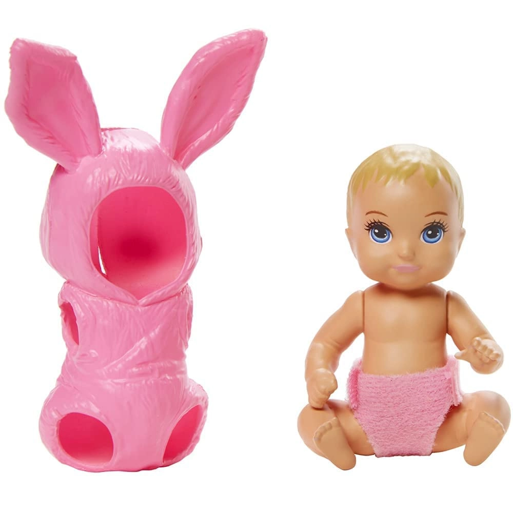 Mattel Skipper Dress Up Babies - Blue Eyed Pink Bunny Outfit