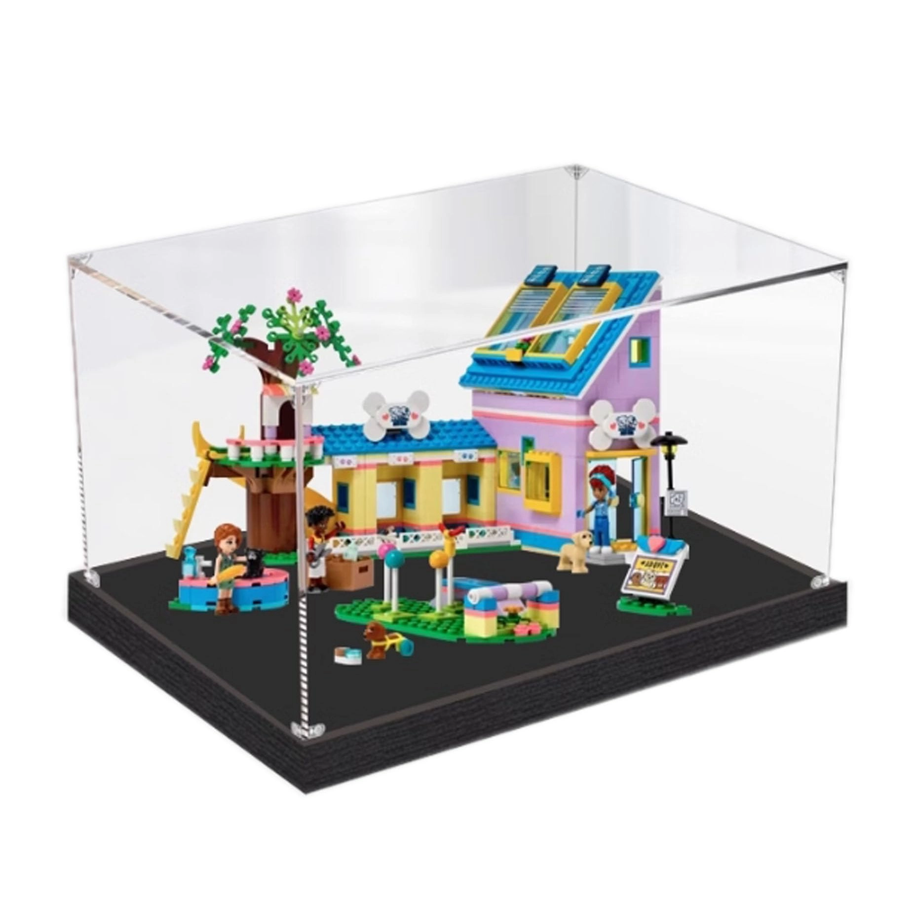 PHOVKFR Acrylic Display Box for LEGO 41727 Dog Rescue Centre Model