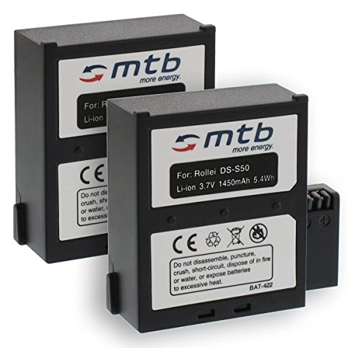 Battery for Rollei Bullet Actioncam 6S WiFi, 7S WiFi - 2 x 3.7 Volts