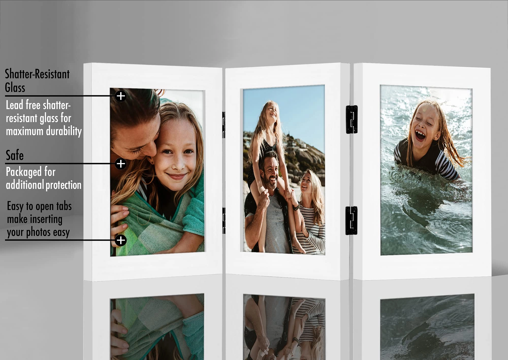 Hinged 3 Picture Frame - 5X7