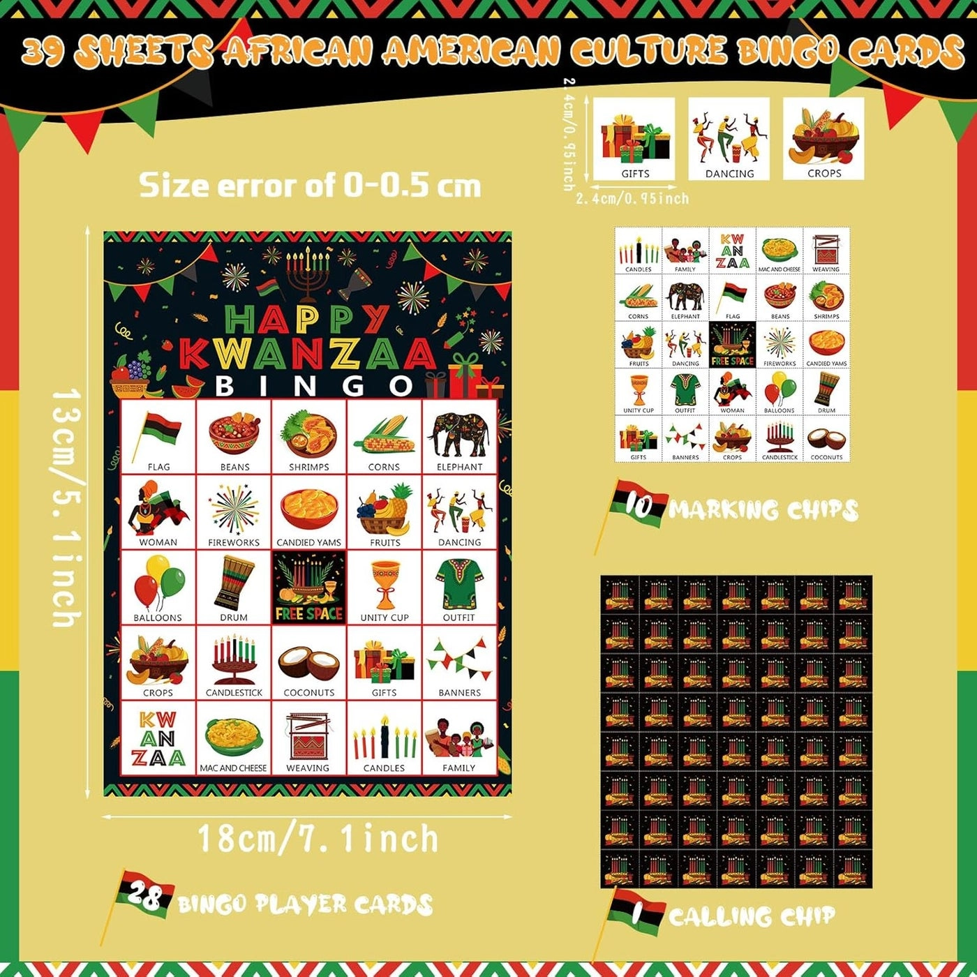 Kwanzaa Game Bingo - 39 pieces over 15 years old