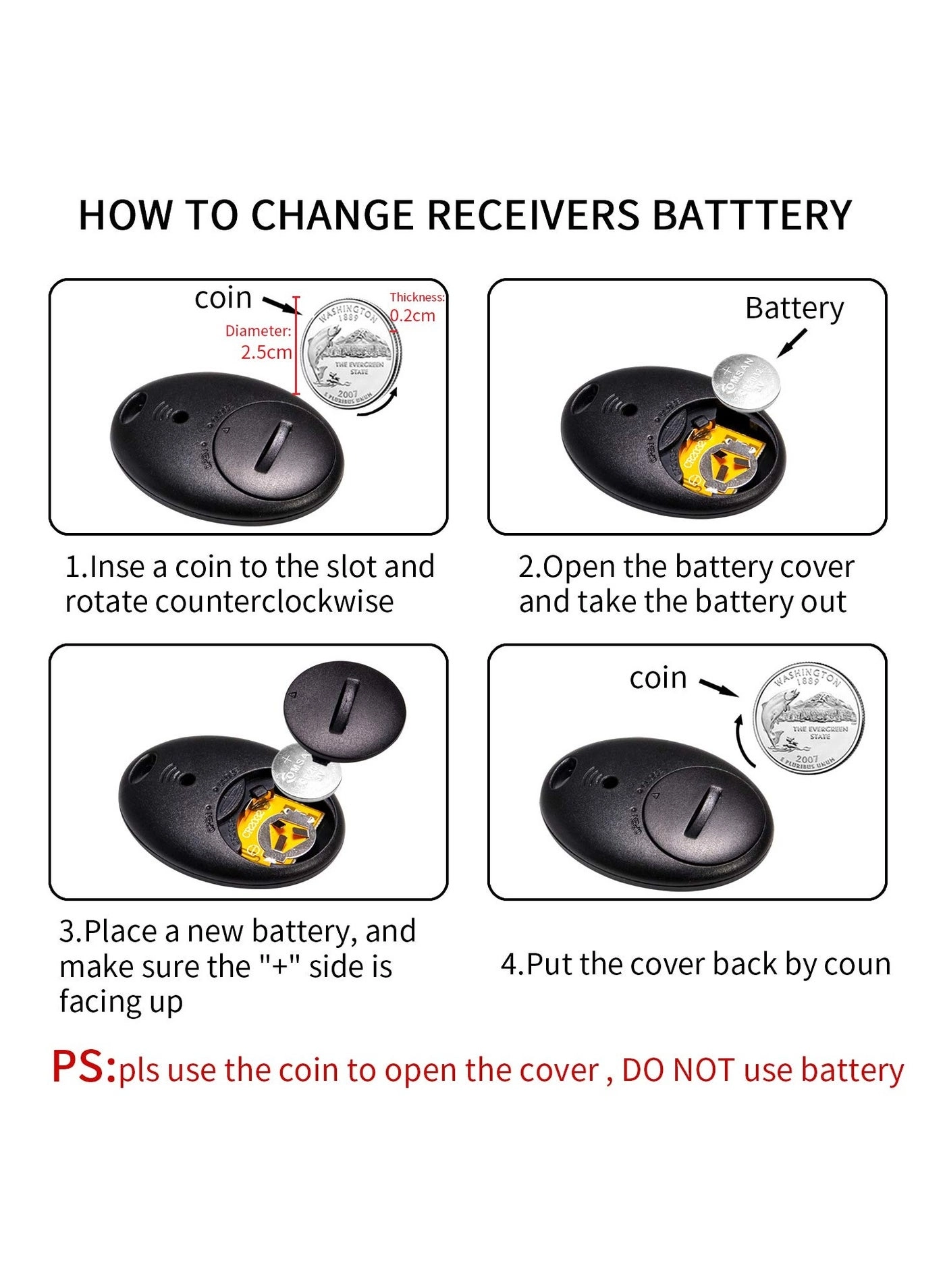 Key Finder - 1 RF Transmitter & 4 Receivers