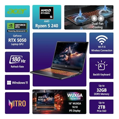 Nitro V 16 AI ANV16-42-R309 - 16'' Ryzen 5 240 16GB DDR5 512GB SSD