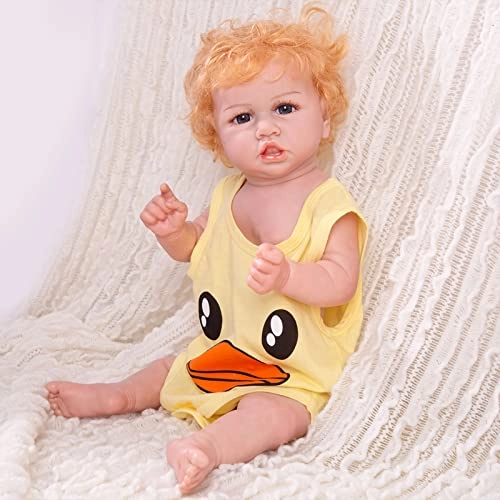 Reborn Baby Doll - 22 Inch Soft Vinyl Blonde Blue Eyes