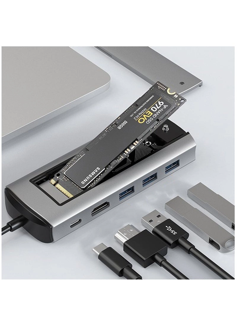 Captaintech USB-C Hub - 6 in 1 4K