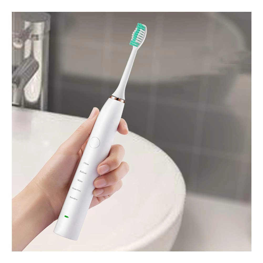 Sonic Toothbrush - 2 Brush Heads 5 Modes USB Charging
