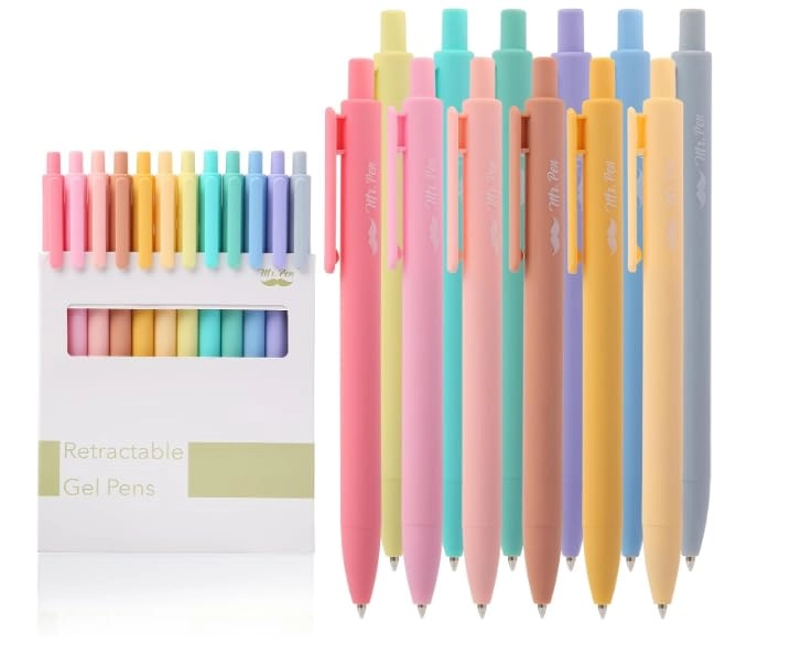 Retractable Gel Pens - 12 Pack 0.7mm
