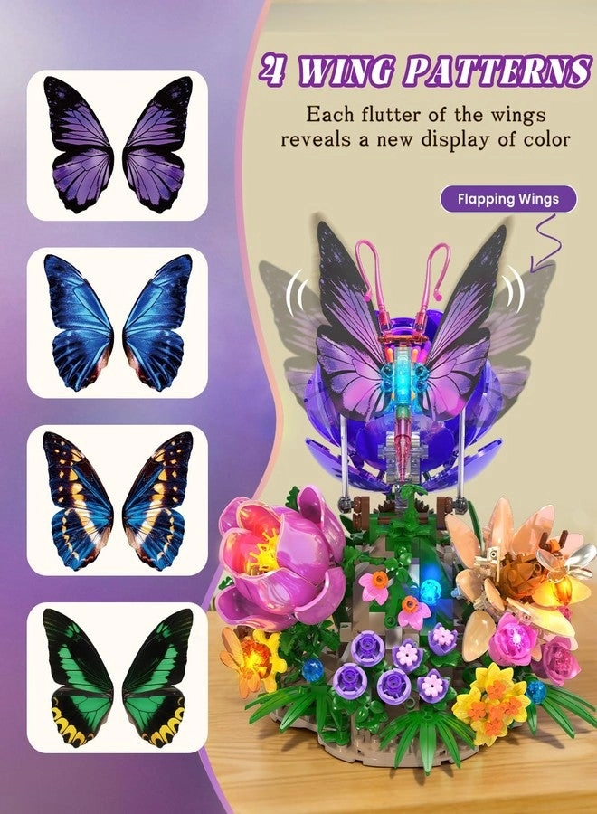 Butterfly Building Set - Light Botanical Flowers Collection