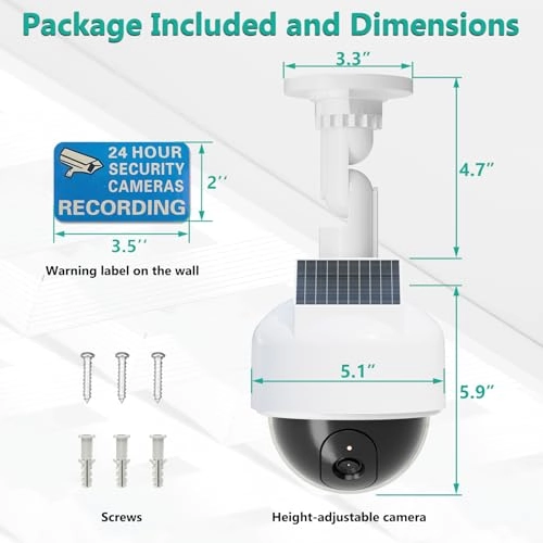 Solar Fake Security Camera - Indoor/Outdoor