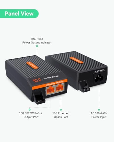 POE-IN9001-10G - 48V 95W 2 ports IEEE 802.3af/at/bt 10Gbps