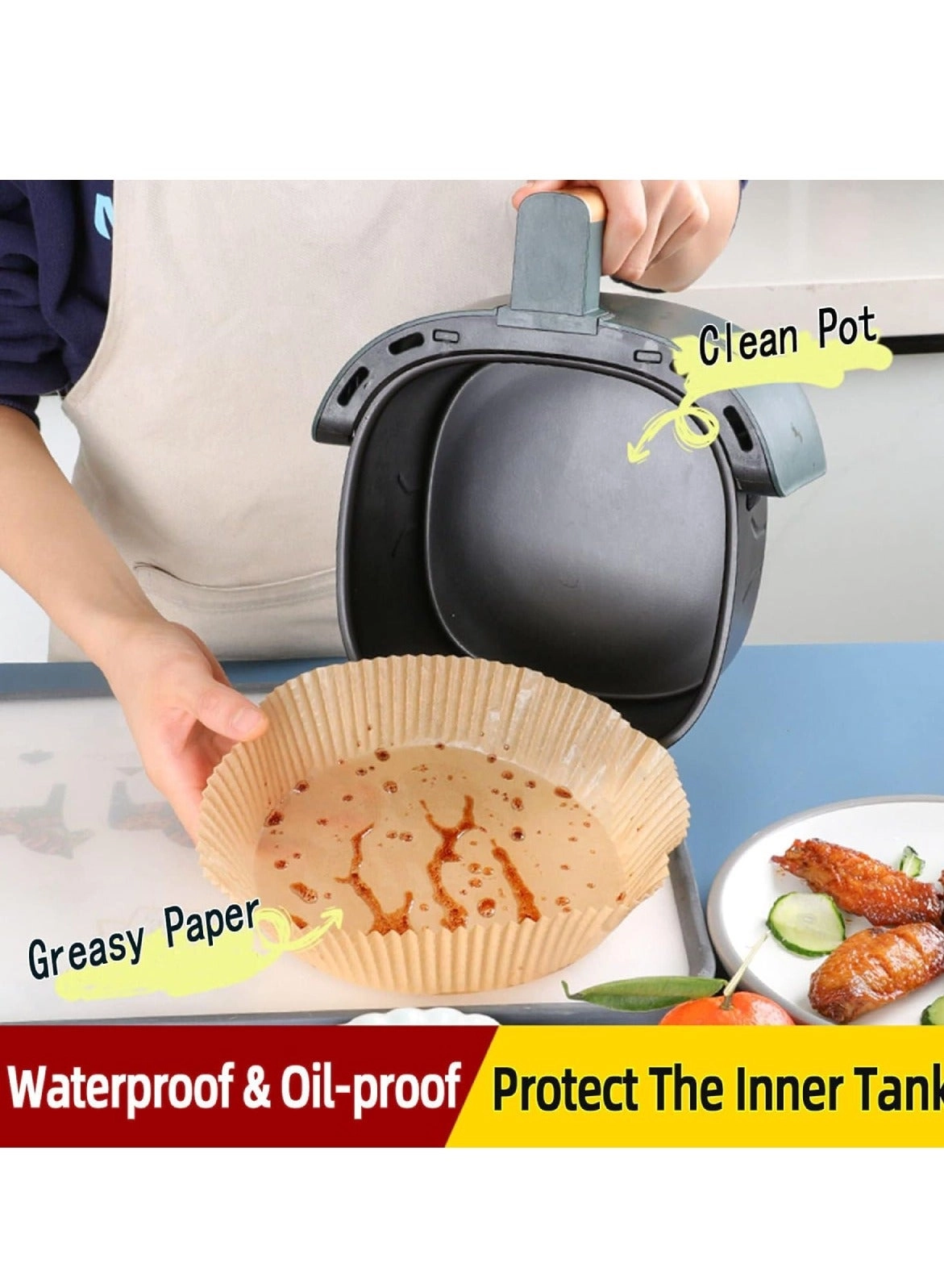 Air Fryer Paper Liners - food-grade parchment paper 100 piece(s)