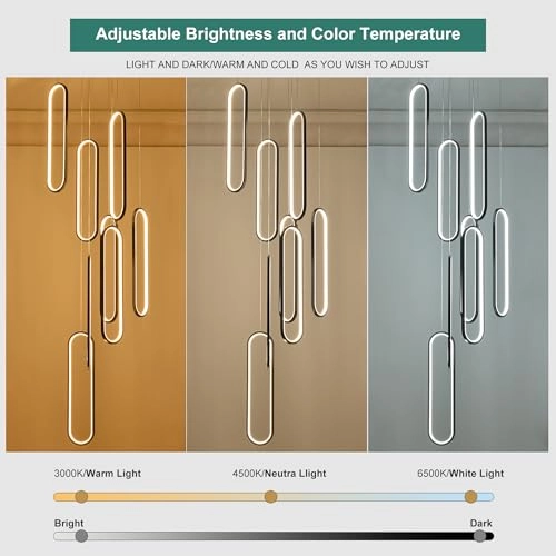 LED Dimmable Chandelier - 8-Lights 170W 300cm