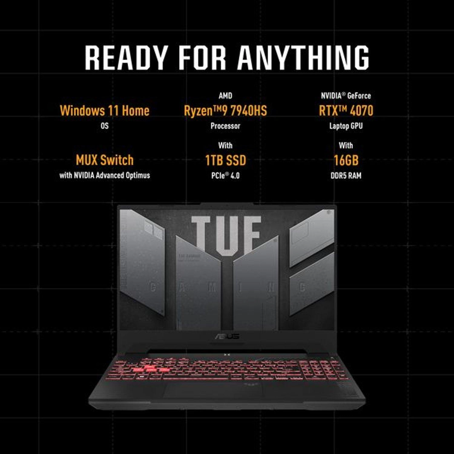 TUF Gaming A15 FA507XI-LP018W - 15.6'' Ryzen 9-7940HS 16GB 1TB SSD