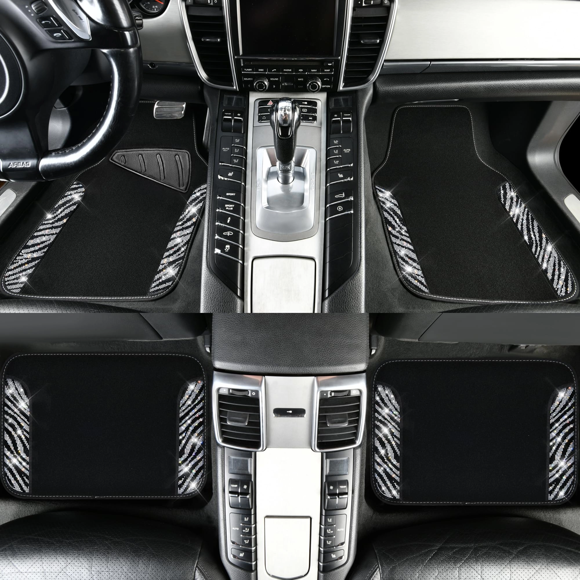 Bling Diamond Car Mats - 4.0 Count Universal Fit