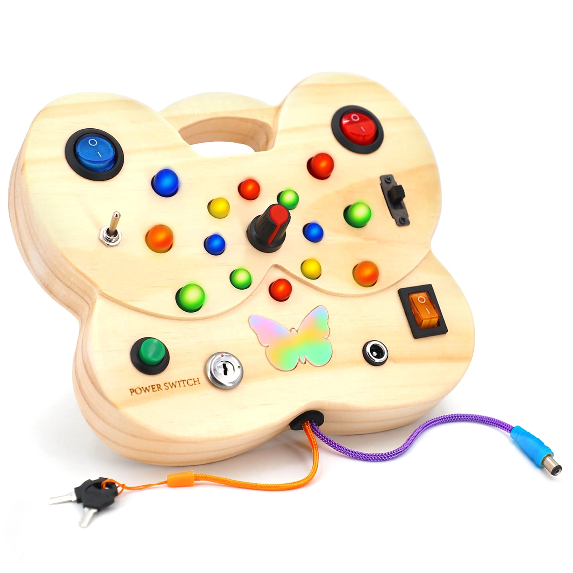 Liling Wenchengda Electronic Technology Co., Ltd Montessori Toddler Busy Board - Butterfly 15 LED 3-4 years+