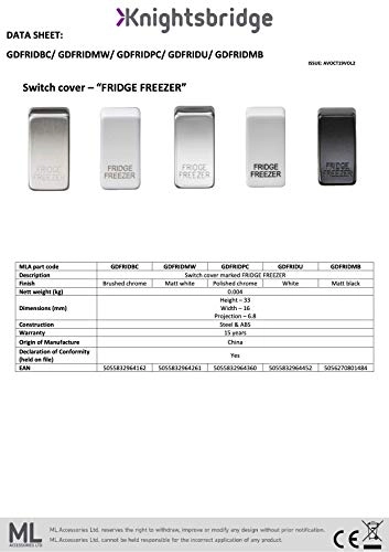 Switch cover "marked FRIDGE FREEZER"