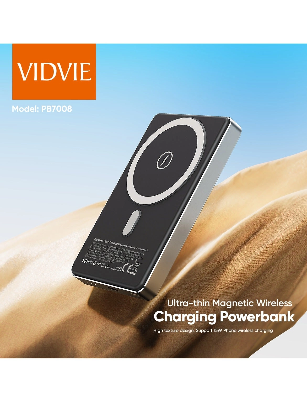 Ultra-thin Magnetic Wireless Charging Power Bank - 10000mAh 20W