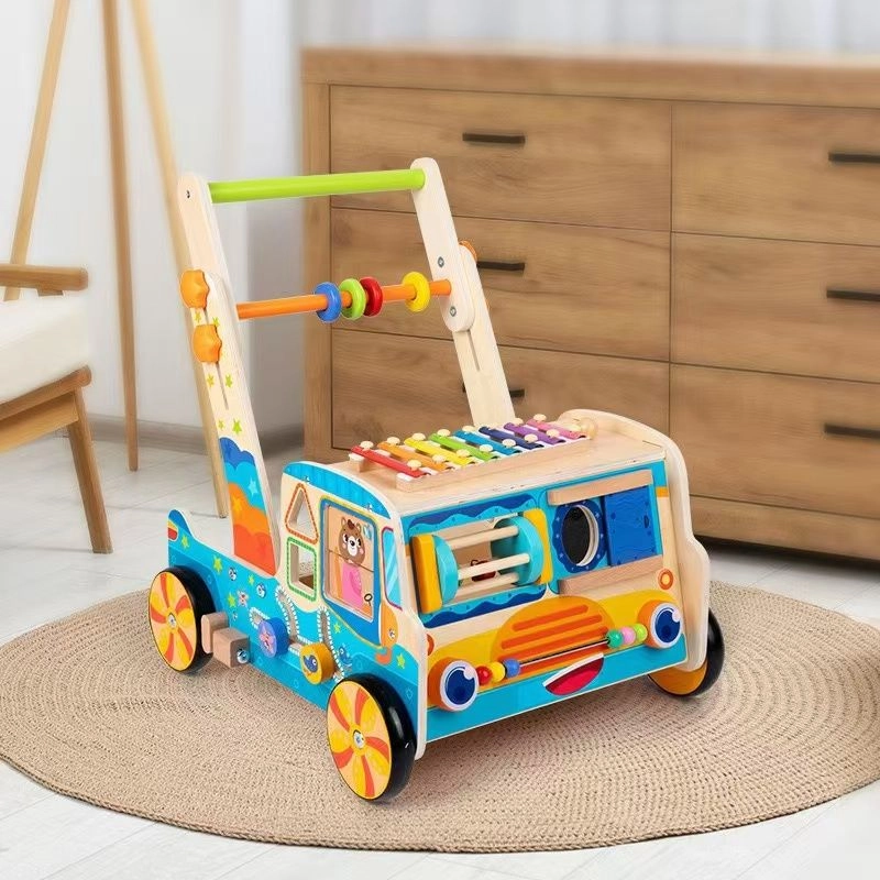 Toddlers Wooden Truck Walker - 2+ Multi Colour
