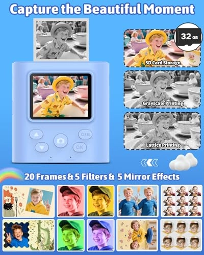 Kids Camera - Instant Print Thermal 48MP