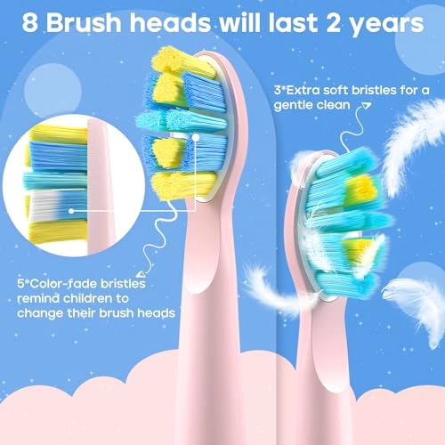 Kids Electric Toothbrush - 8 Brush Heads 5 Modes