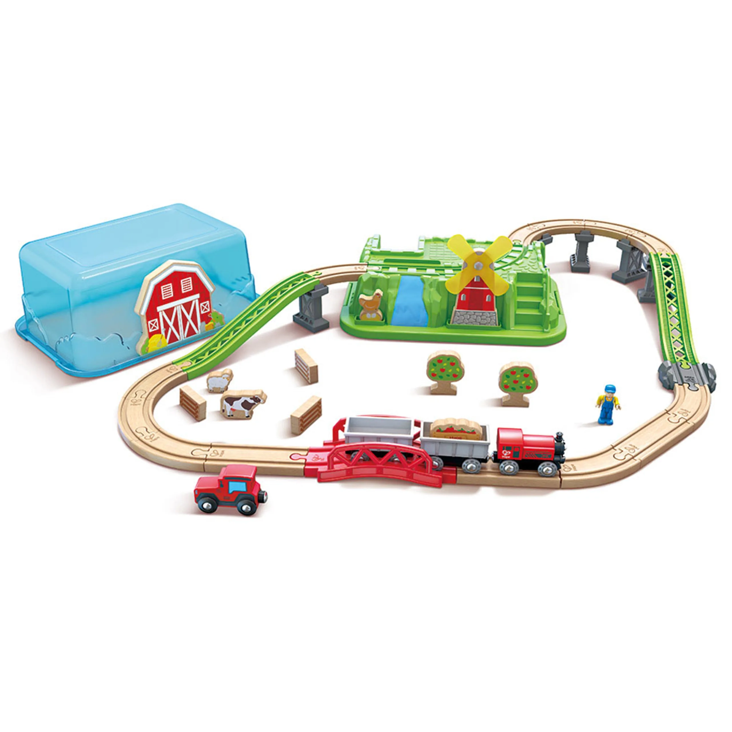 Personalized Countryside Train Bucket Railway Set - 41 pcs