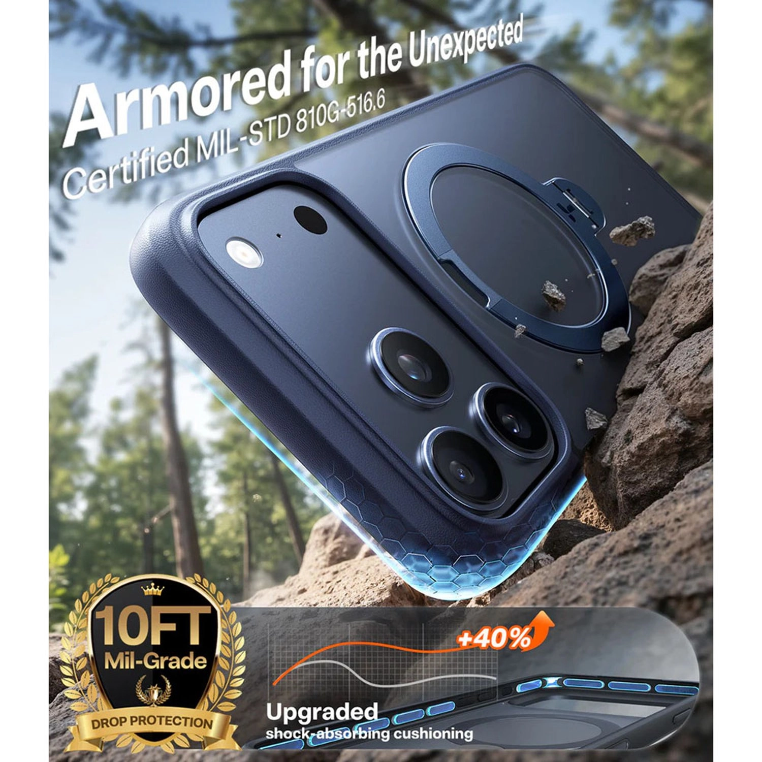 Ostand Spin Silicone Case with MagSafe for iPhone 17 Pro Max