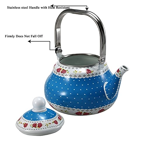 Teapot Porcelain Tea Enameled Kettle - Enamel 1.5L