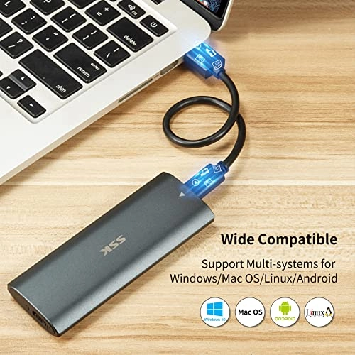 M.2 NVME SATA SSD Enclosure - USB C 3.1/3.2 Gen 2 10Gbps NVMe/SATA 2230/2242/2260/2280