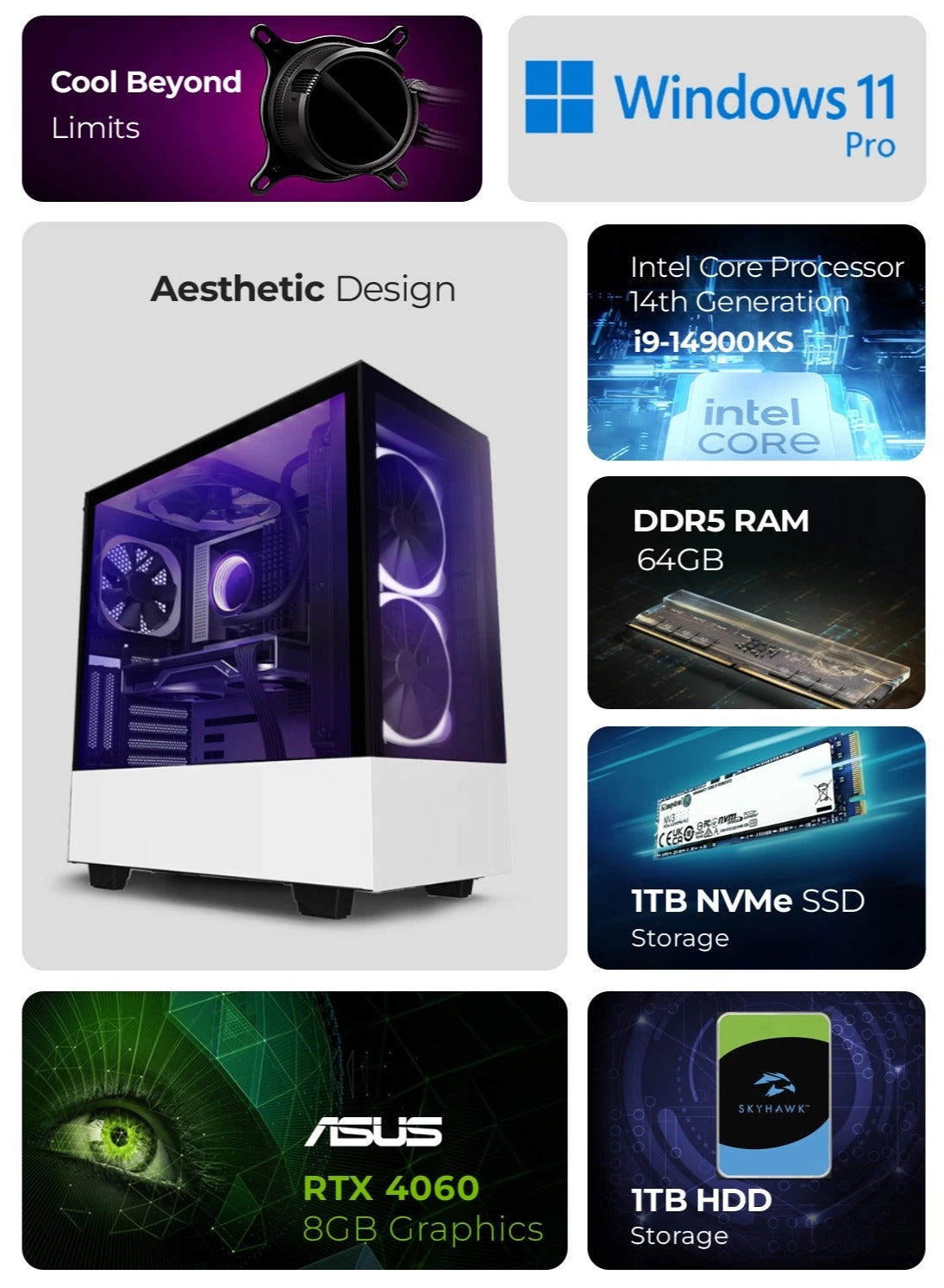 Xtreme - 64GB 1TB NVMe SSD + 1TB HDD i9-14900K