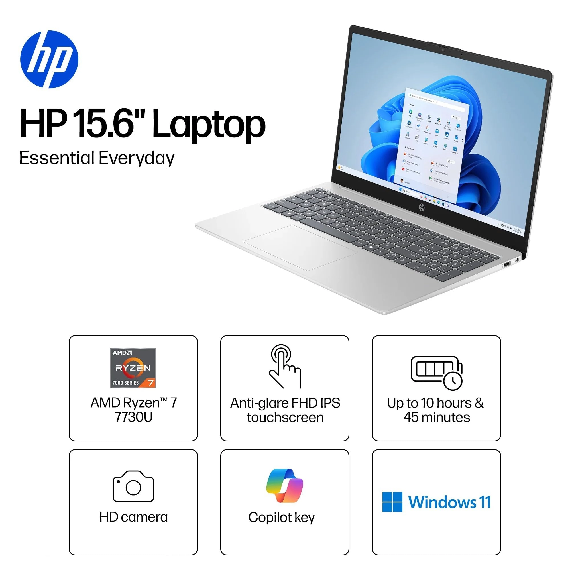 Touchscreen Laptop - 15.6'' 1TB 32GB AMD Ryzen 7 7730U