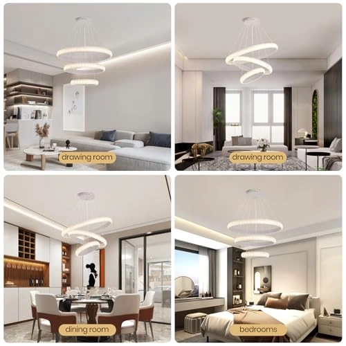 Modern LED Chandelier - 3000K-6000K Dimmable