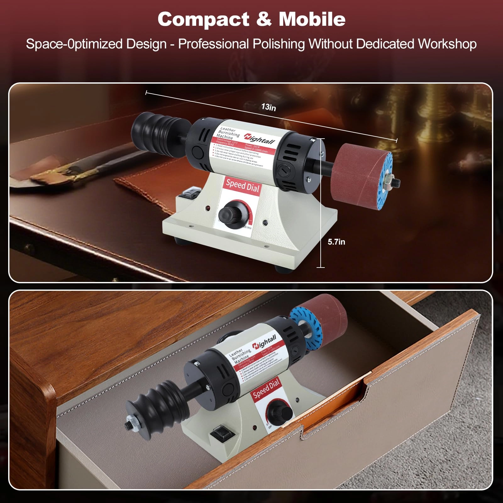 Leather Burnishing Machine - 350W