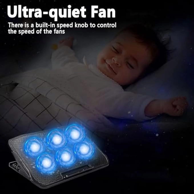 LAPTOP COOLING PAD - 12-17 INCH 6 QUIET FANS