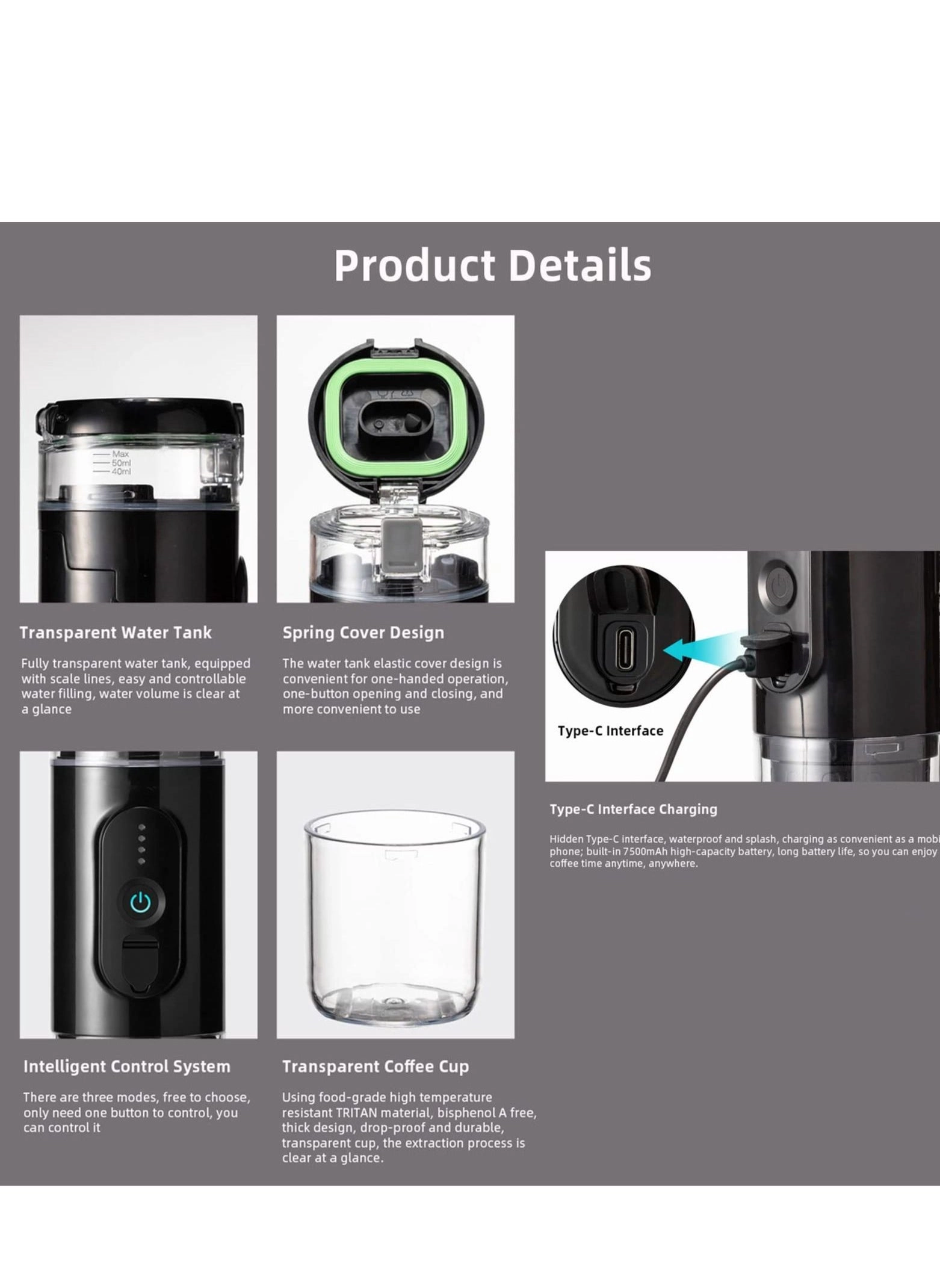 Portable Espresso Machine 20BAR 12V USB 152964