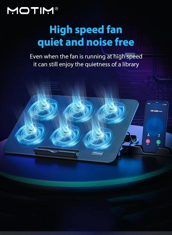 Laptop Cooling Pad - 6 Fans 12-17 Inch