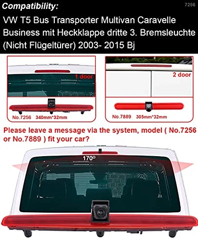 Brake Light Reversing Camera + Rear View Mirror Monitor - Night vision 628 x 586 pixels