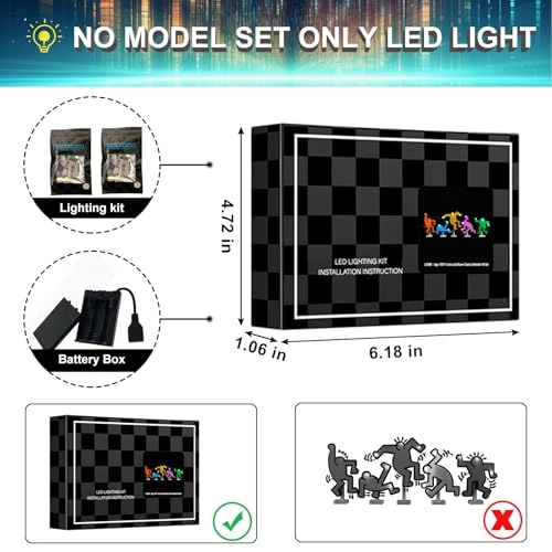 LED Light Kit for LEGO Keith Haring Dancing-Figures Set 31216 - Plastic Keith Haring 5v