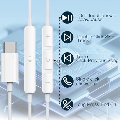 USB C Headphones Wired Earbud