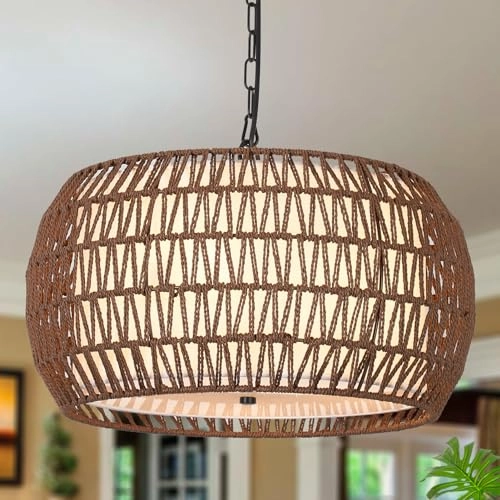 Rattan Boho Chandelier - 9.8'- 84.6''
