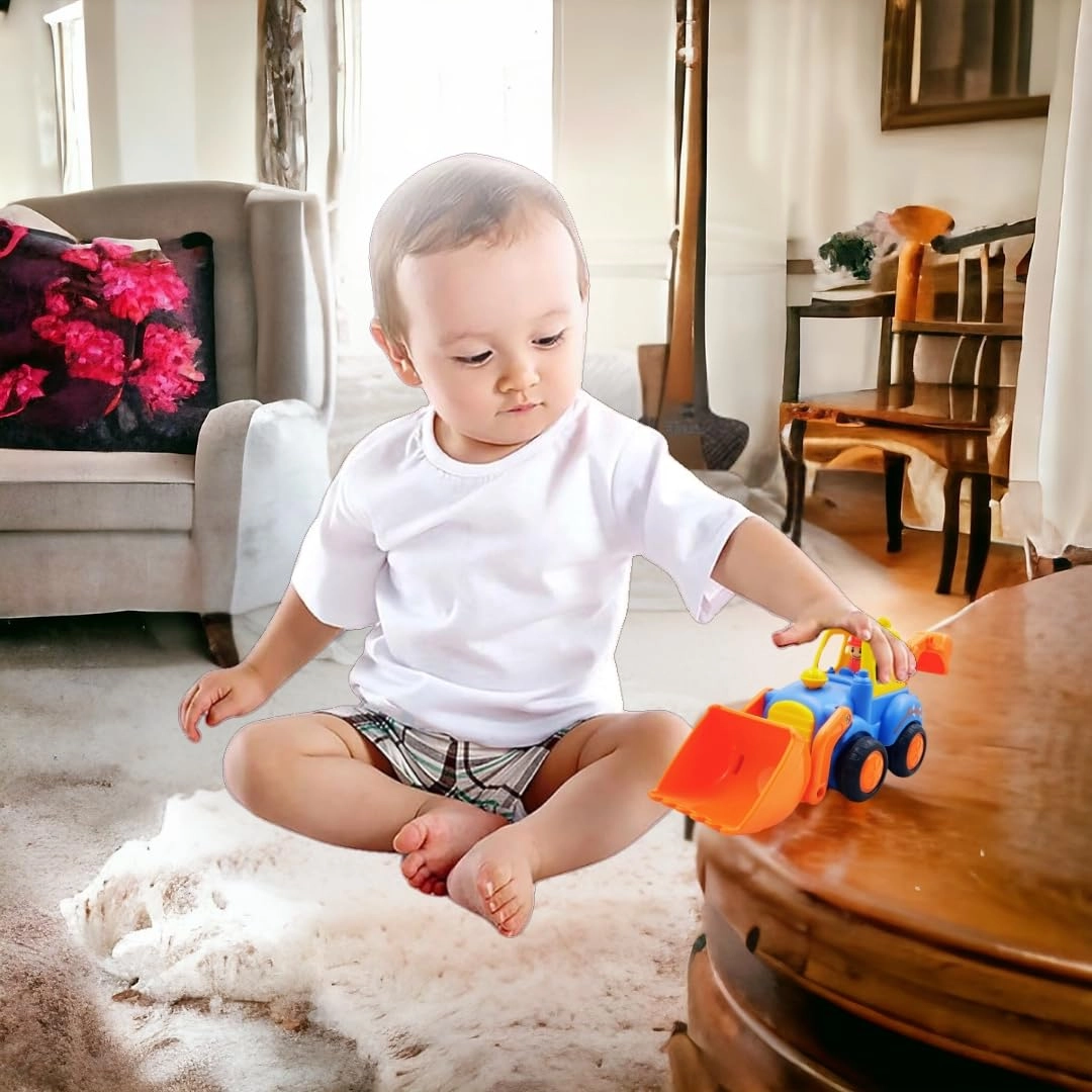 Construction Bulldozer - Friction-Powered Movable Joints
