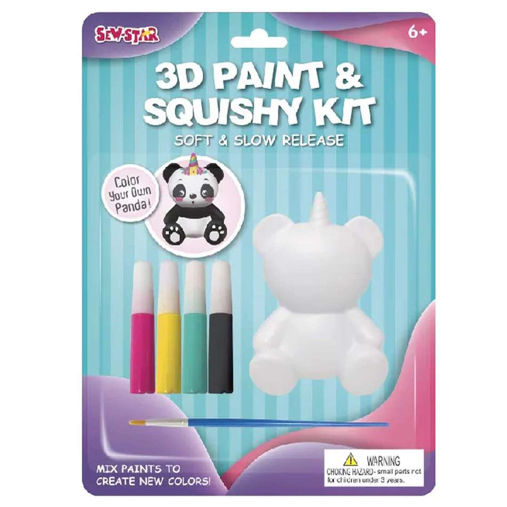 Sew Star Squishi Panda Paint Drawing Kit - 4 Colors 3D