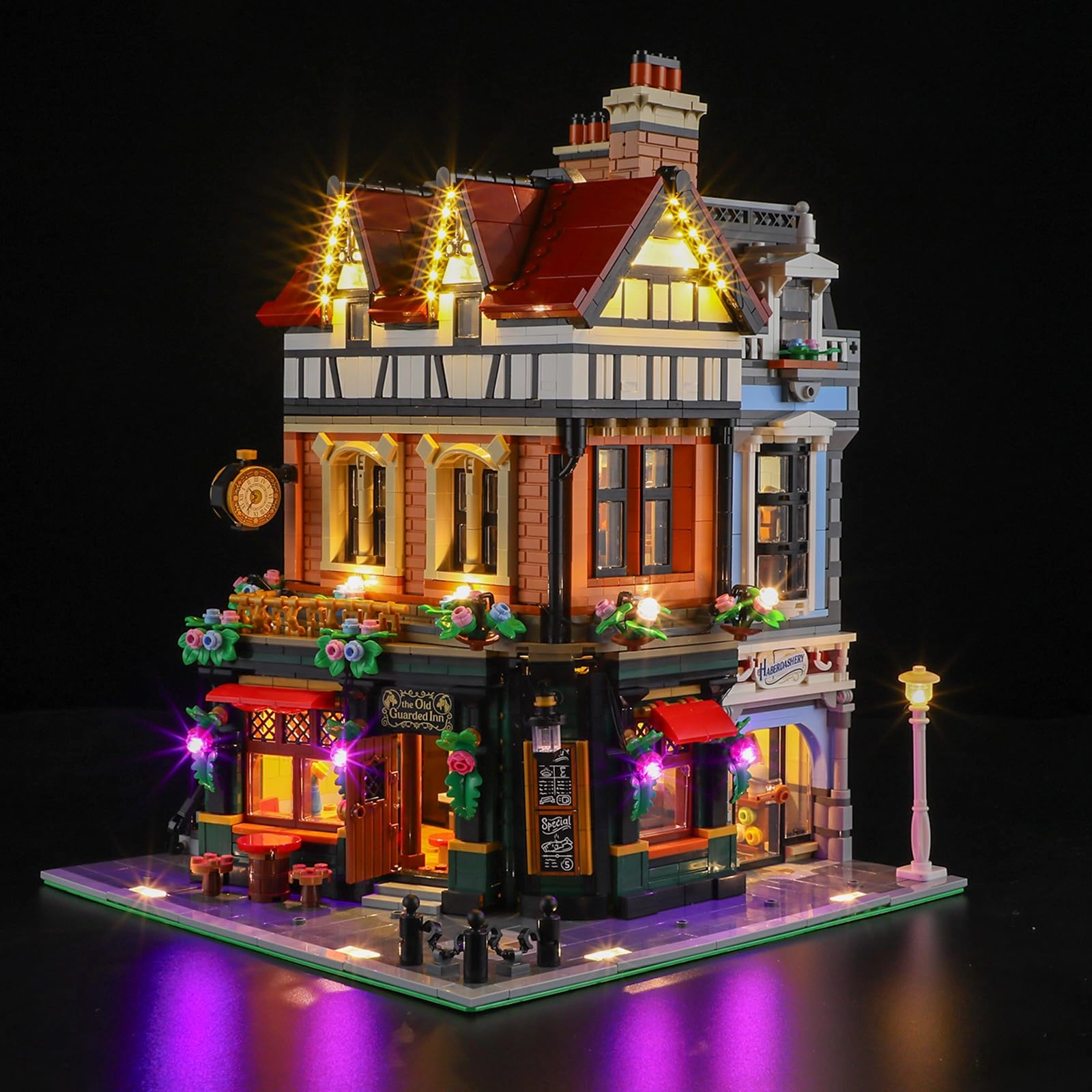 GEAMENT LED Light Kit for LEGO Tudor Corner Building Blocks Model 10350