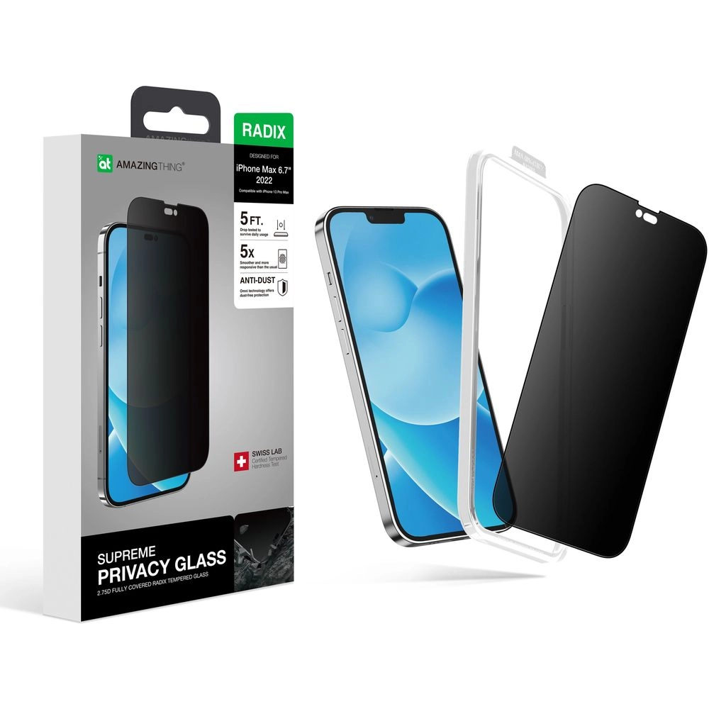 AMAZINGthing Privacy Tempered Glass Screen Protector for iPhone 14 Plus