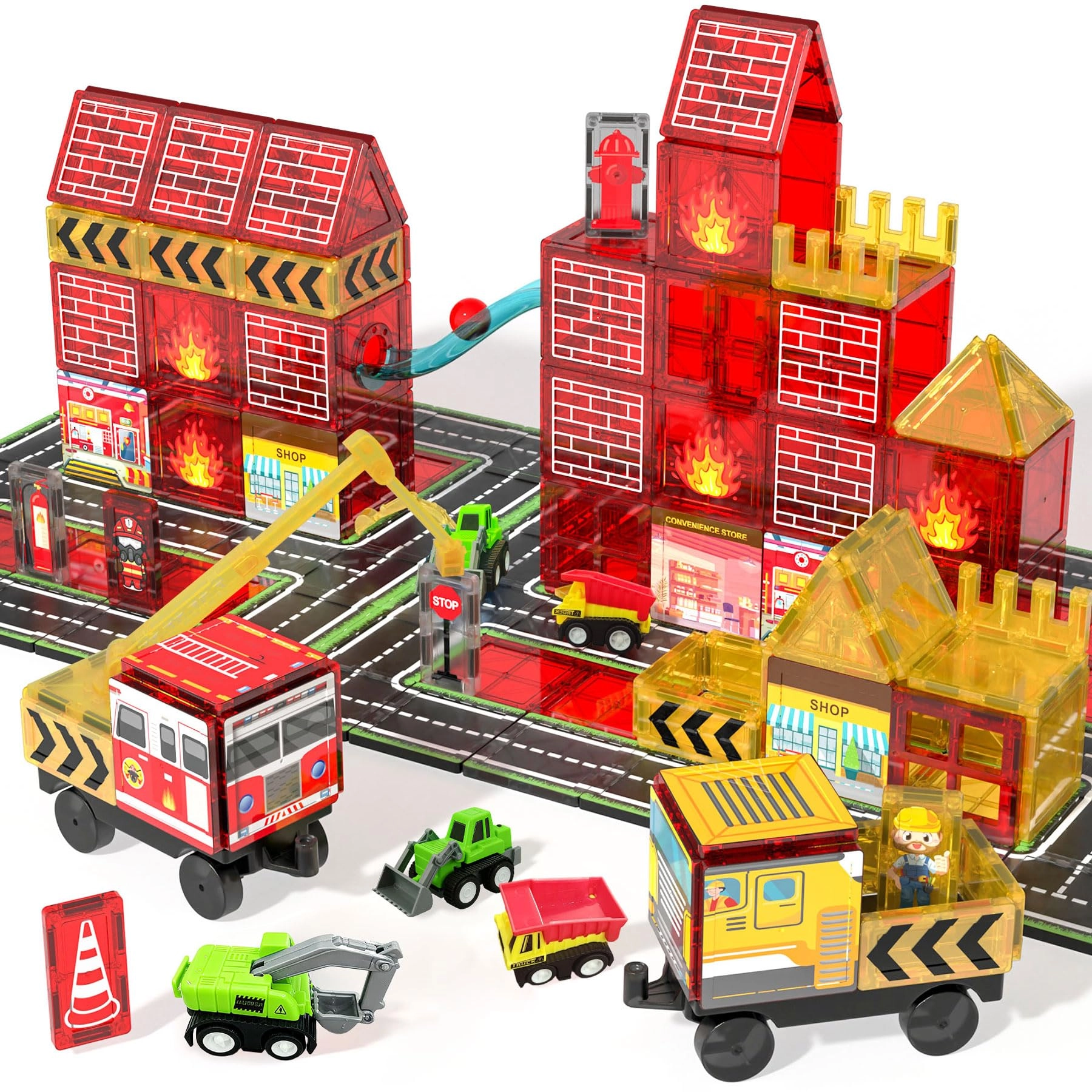 SKTMYY Magnetic Tiles (SK003) - Fire Rescue STEM