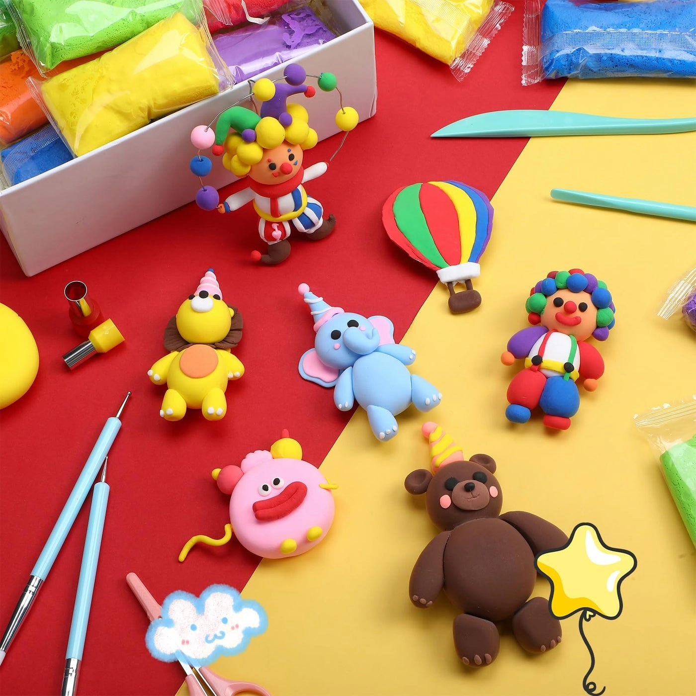 Air Dry Clay - 72 Pcs