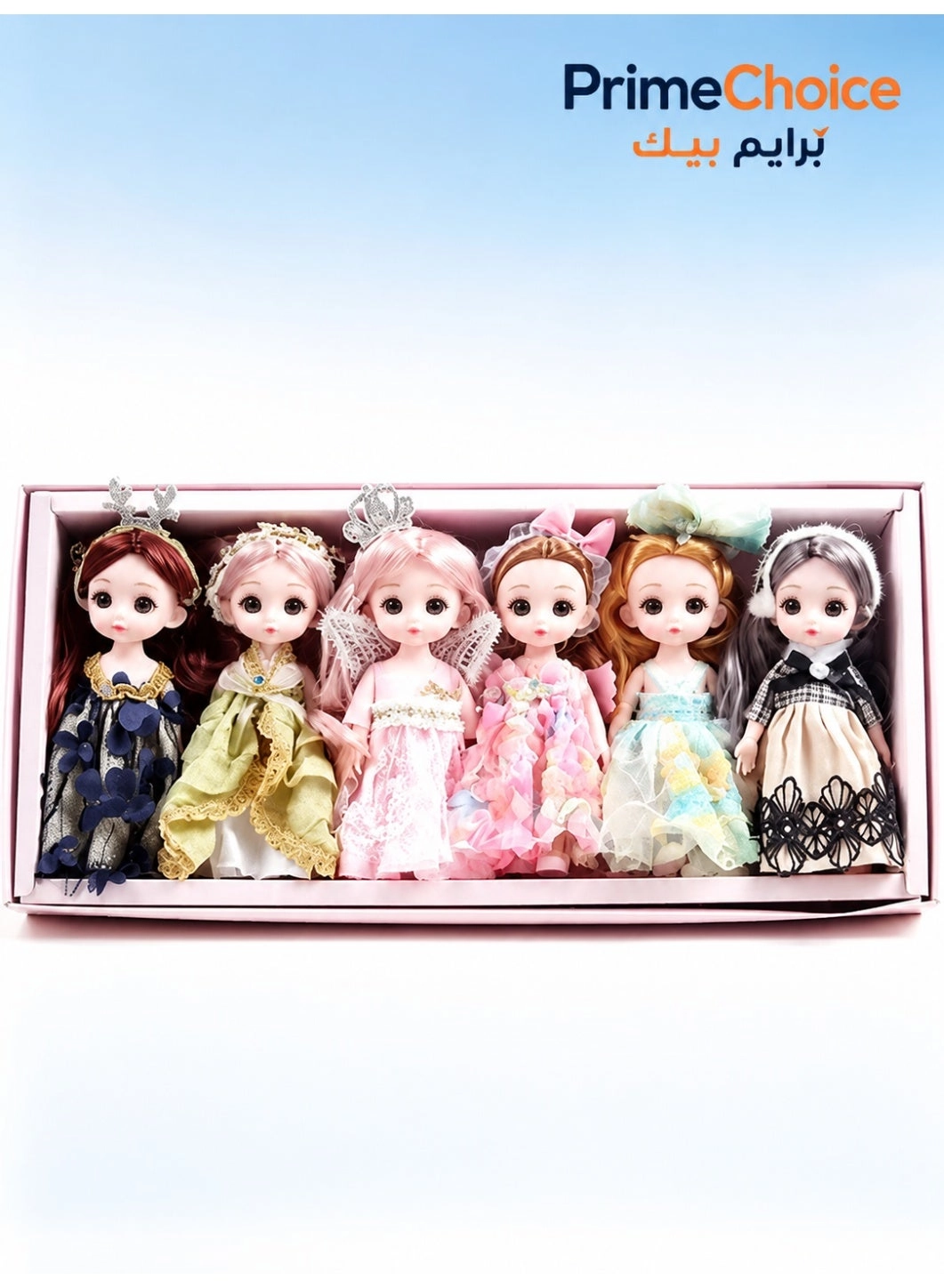 Prime Choice Barbie Princess Collection - 6PCS 17cm Mini Girls Gift Set